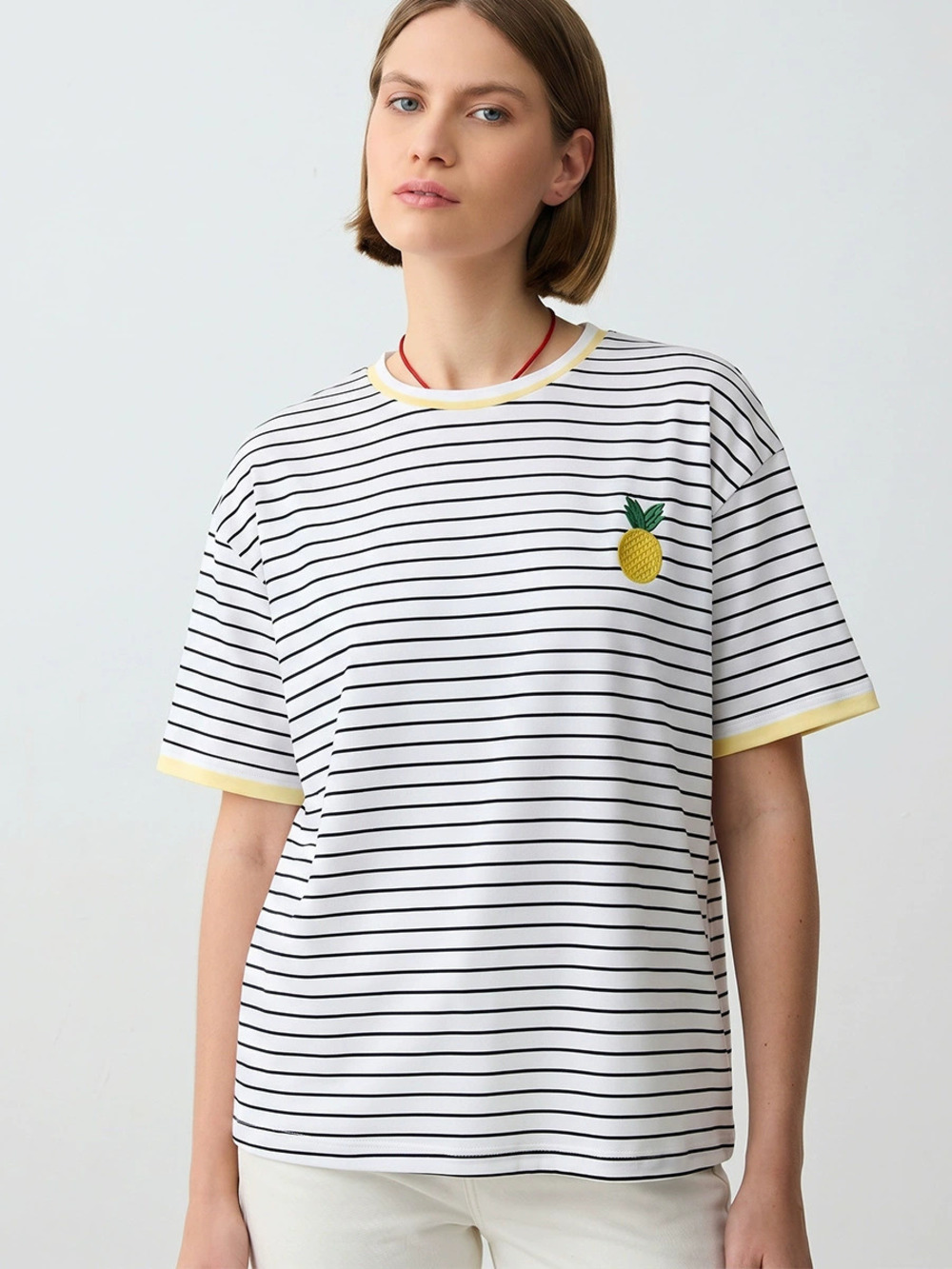 ZARA Fashion Striped T Shirt Summer Short Sleeve Printed Top Russian Style